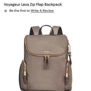 Tumi Taupe Voyageur Lexa Backpack with Gold Hardware
